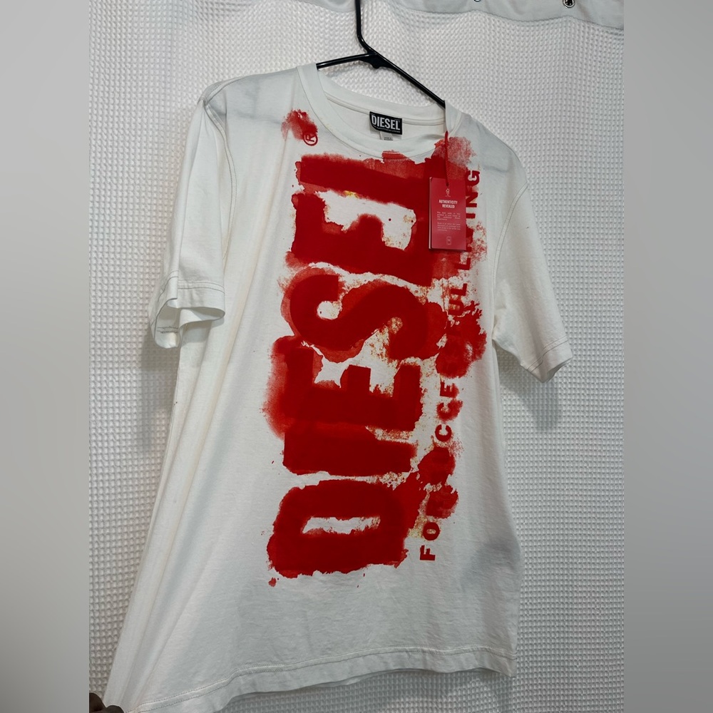 White & Red Brand New Diesel Shirt